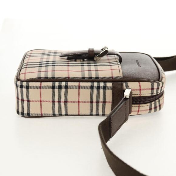 BURBERRY Nova Check Shoulder Bag Canvas Beige Silver Auth am9514V - Picture 4 of 16